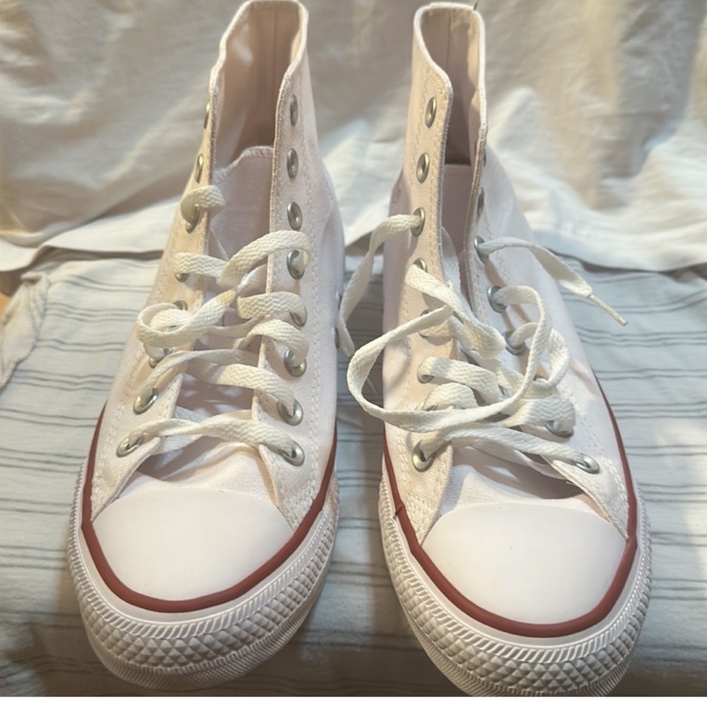 Converse White Canvas High-Tops - Picture 4 of 16